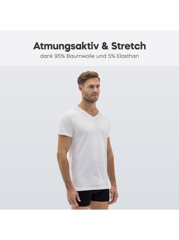 Barrio 13 4er Pack: T-Shirt mit V-Ausschnitt in weiß