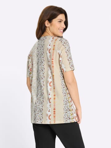 Sieh an! Longshirt in ecru-papaya-bedruckt