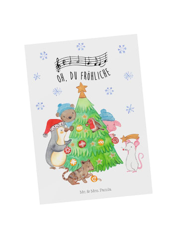 Mr. & Mrs. Panda Wanddeko Weihnachtsbaum schmücken mit Spruch in Weiß