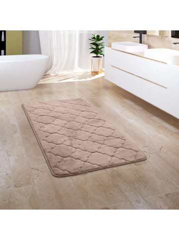 KADIMA DESIGN Waschbarer Teppich Badezimmer waschmaschinenwaschbar Struktur Flur in Beige