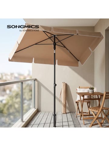 SONGMICS Sonnenschirm Sheld in Taupe -(D)180 x (H)125 cm