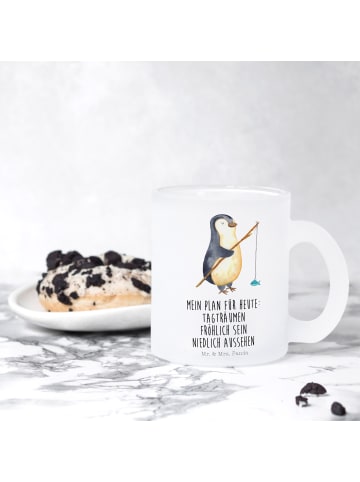 Mr. & Mrs. Panda Teetasse Pinguin Angler mit Spruch in Transparent