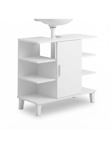 relaxdays Waschbeckenunterschrank in Weiß - (B)64 x (H)65 x (T)31 cm