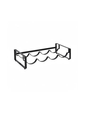 relaxdays Weinregal in Schwarz - (B)40 x (H)9,5 x (T)20 cm