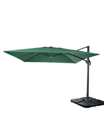 MCW Ampelschirm A96, Dunkelgrün mit Ständer, drehbar
