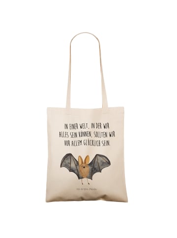 Mr. & Mrs. Panda Strandtasche Fledermaus Flügel mit Spruch in Creme
