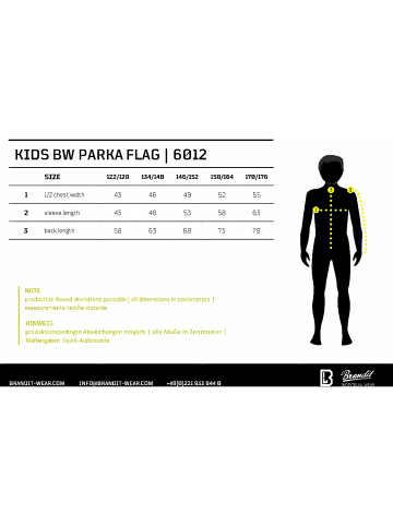 Brandit Kinder Funktionsjacke "Kids Bw Parka" in Schwarz