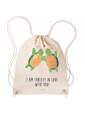Mr. & Mrs. Panda wander rucksack Schildkröten Paar mit Spruch in Creme