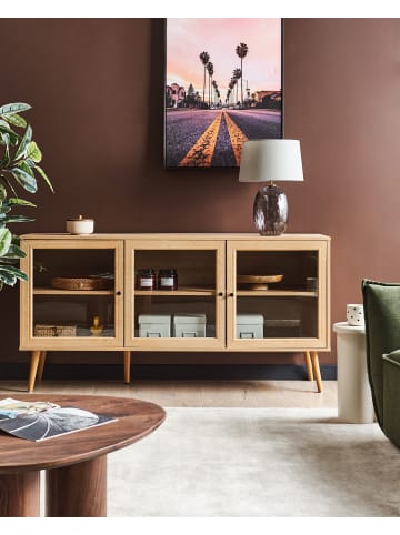 Beliani Vitrine ALBANY in Braun - (W) 150 x (H) 76 x (L) 40 cm