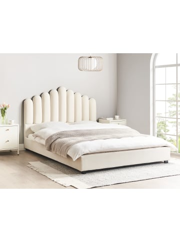 Beliani Doppelbett VINCENNES in Weiß/Schwarz - (W) 165 x (H) 124 x (L) 213 cm