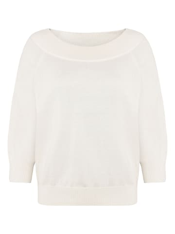 Zero  Strickpullover mit Carmenausschnitt in Offwhite