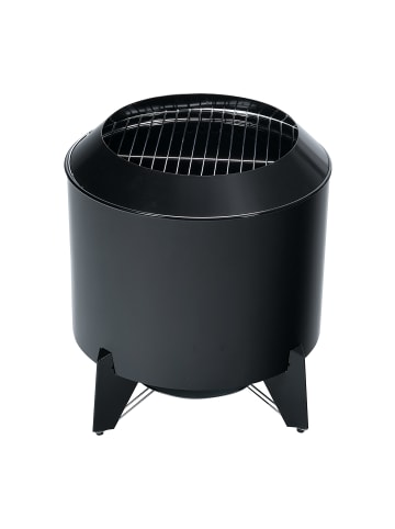 relaxdays Feuerschale "2 in 1" in Schwarz - (H)46 x Ø 52 cm