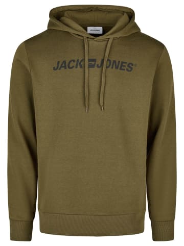 Jack & Jones Pullover JJMORTY OLD LOGO SWEAT HOOD SMU in Oliv