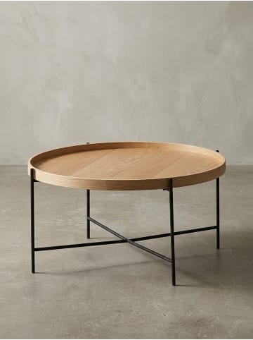 KADIMA DESIGN Couchtisch, Eichenholz Furnier, Metallgestell, Elegantes Design