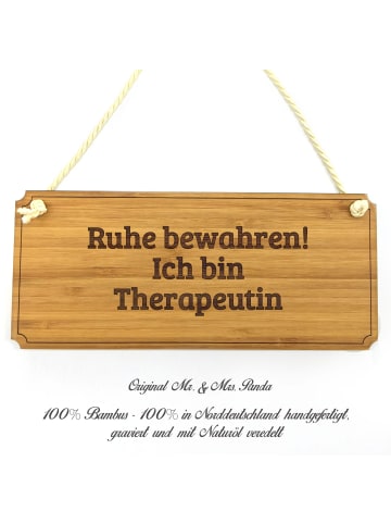 Mr. & Mrs. Panda Türschild Holz Therapeutin mit Spruch in Keine Angabe