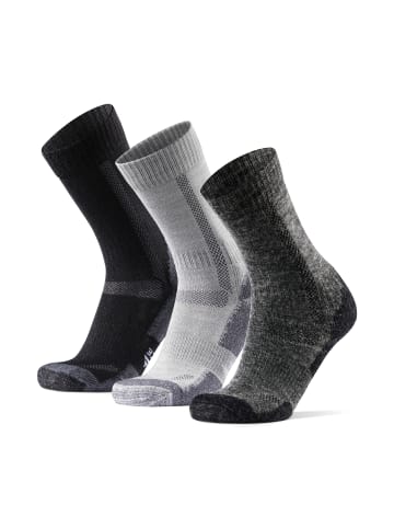 DANISH ENDURANCE Socken Classic Hiking Crew in black/light grey/dark grey