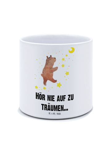 Mr. & Mrs. Panda XL Blumentopf Bär Träume mit Spruch in Weiß