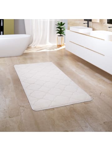KADIMA DESIGN Waschbarer Teppich Badezimmer waschmaschinenwaschbar Struktur Flur in Creme