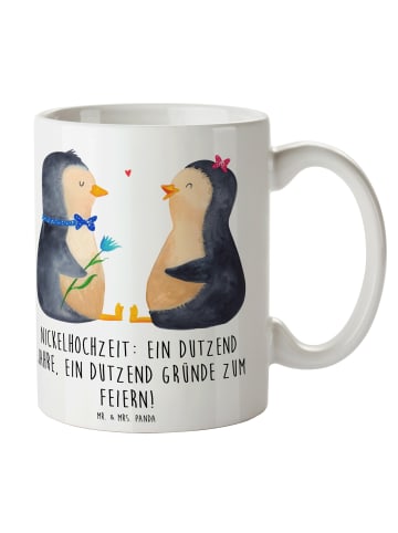 Mr. & Mrs. Panda Kaffeetasse 12 Hochzeitstag Nickelhochzeit mit ... in Weiß