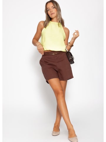 SASSYCLASSY Schulterfreies Musselin Top in Gelb
