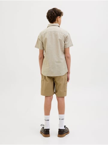 JACK & JONES Junior Kurzarmhemd JJBREEZE LINEN BLEND SHIRT JNR in crockery