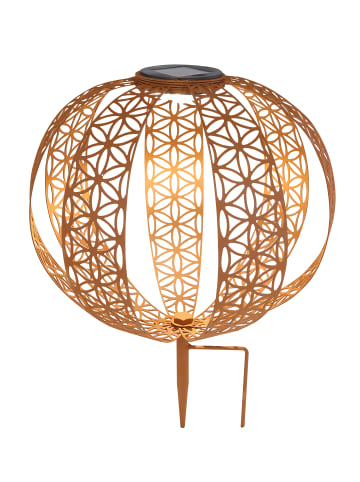 Globo lighting Solarleuchte "SOLARLEUCHTE METALL ROSTFARBEN, 1XLED" in orange