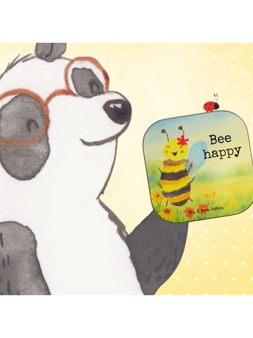 Mr. & Mrs. Panda Glasuntersetzer Biene Happy Design mit Spruch in Weiß