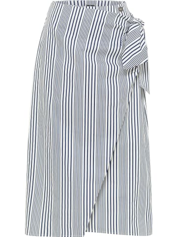 DreiMaster Damen Wickelrock in Wollweiss Marine