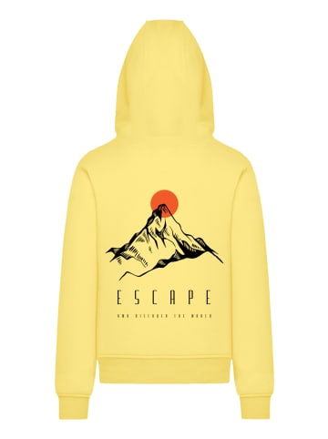 F4NT4STIC Hoodie Escape Discover the World Mountain in taxi yellow
