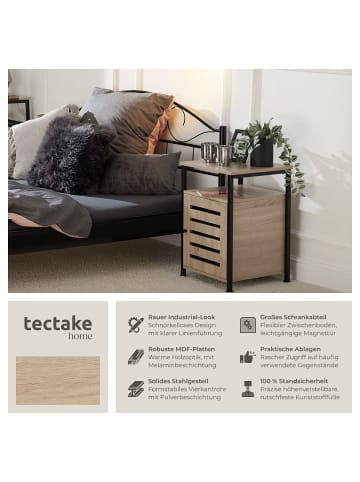 tectake Nachtschrank, 40,5 x 40,5 x 60,5 cm, höhenverstellbare Kunststofffüße