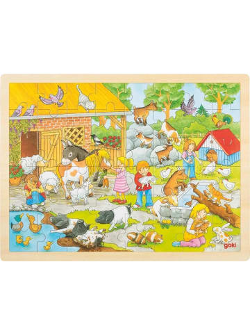 Gollnest & Kiesel Einlegepuzzle Streichelzoo | 40 x 30 x 0,8 cm, Holz, 48 Teile, per Stück