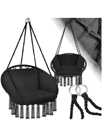 tectake Hängeschaukel mit Sitz- und Rückenpolster, 80 x 72 x 125 cm