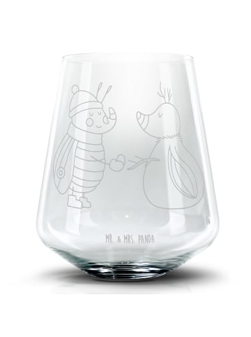 Mr. & Mrs. Panda Blümchentail Glas Nachtfalter Schneemann ohne Spruch in Transparent