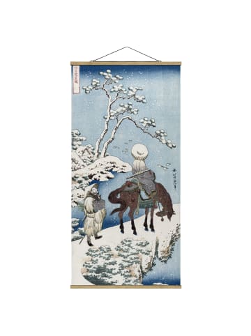 WALLART Stoffbild - Katsushika Hokusai - Der chinesische Dichter in Blau