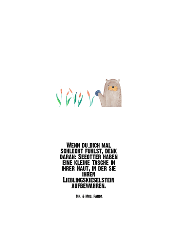 Mr. & Mrs. Panda Thermosflasche Otter Stein mit Spruch in Weiß