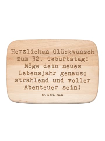 Mr. & Mrs. Panda Holzbrettchen Spruch 32. Geburtstag Abenteuer m... in Transparent