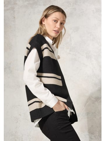 Cecil Gestreifte Weste in Schwarz