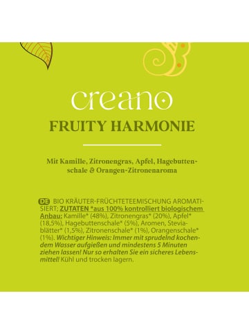 Creano "Fruchtige Kamille" Bio Kräuter-Früchtetee aromatisiert 60er Box Teebeutel