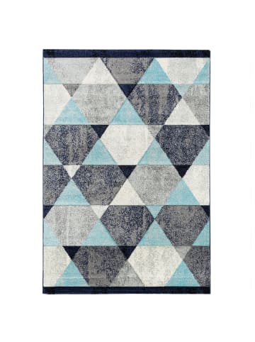 Pergamon Designer Teppich Maui Modern Rauten in grau blau