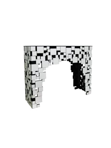 SalesFever Konsolentisch 111x91 cm modernes Mosaikdesign aus Spiegelglas in Verspiegelt