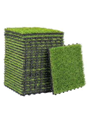 Outsunny Rasenfliesen,30L x 30B x 2,5H cm,Grün