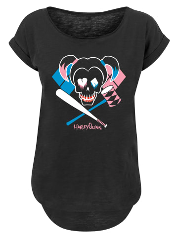 F4NT4STIC Long Cut T-Shirt Suicide Squad Harley Quinn Skull Emblem in schwarz