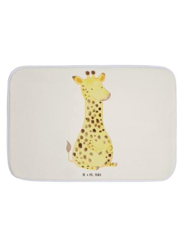 Mr. & Mrs. Panda Teppich Bad Giraffe Zufrieden ohne Spruch in Weiß