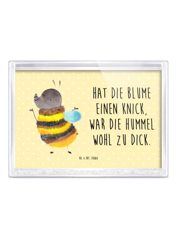 Mr. & Mrs. Panda Schüttelrahmen Hummel flauschig mit Spruch in Gelb Pastell