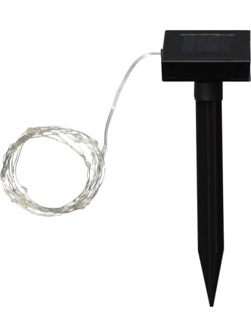 STAR Trading LED Solar Lichterkette Silberdraht 50 warmweiße LED L: 5m