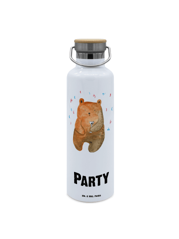 Mr. & Mrs. Panda Thermo-Trinkflasche Bär Party mit Spruch in Weiß