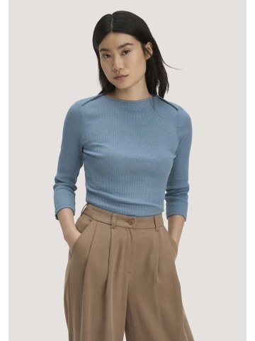 Hessnatur Hessnatur Boatneck Longsleeve Slim aus Bio-Baumwolle in kristallblau