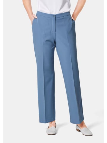 GOLDNER Kurzgröße:  Hose Elegante Hose mit etwas weiterem Bein in taubenblau