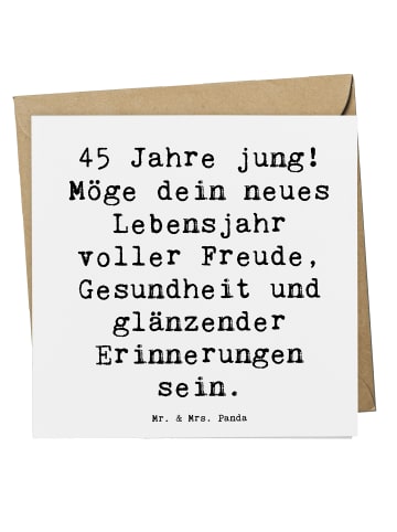 Mr. & Mrs. Panda Deluxe Karte Spruch 45. Geburtstag mit Spruch in Weiß