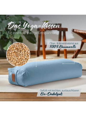 DoYourFitness Yoga-Bolster Paravati gefüllt Dinkelspelz lavendel eckig Blau